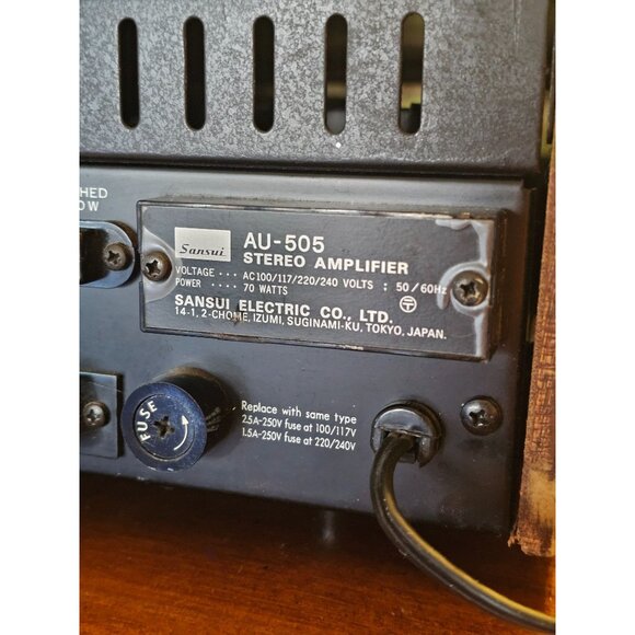 Sansui AU-505 Vintage Stereo Amplifier 70W Black & Wood Panel Classic Hi-Fi Audi - Picture 6 of 8